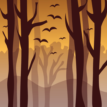 Forest design  over  landscape background, vector illustration.のイラスト素材