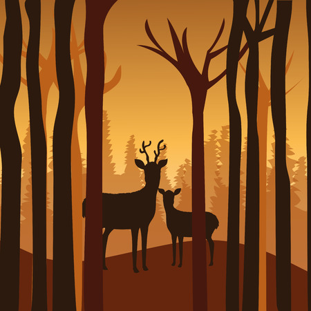 Forest design  over  landscape background, vector illustration.のイラスト素材