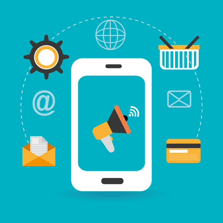 Marketing design over blue background, vector illustration.のイラスト素材