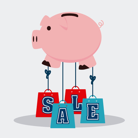 Shopping design over white background, vector illustration.のイラスト素材