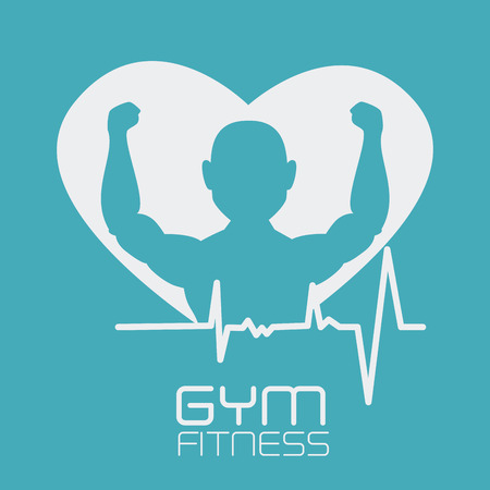 Fitness design over blue background, vector illustration.のイラスト素材