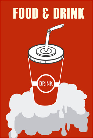 Food design over red background, vector illustration.のイラスト素材