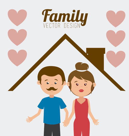 Family design over white background, vector illustration.のイラスト素材