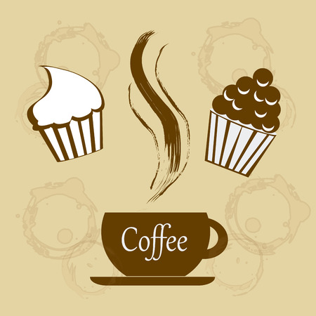 Food design over beige background, vector illustration.のイラスト素材