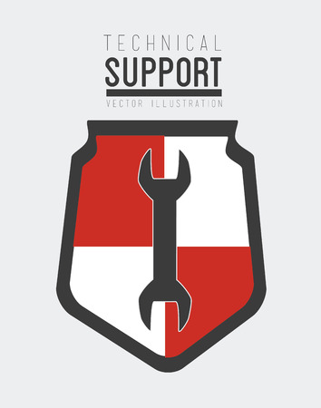 Technical support design over white background, vector illustration.のイラスト素材
