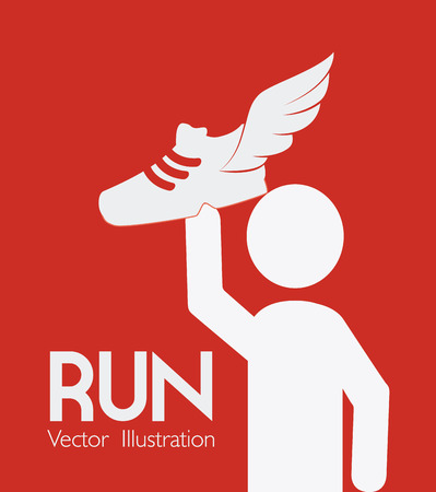 Sport design over red background ,vector illustration.のイラスト素材