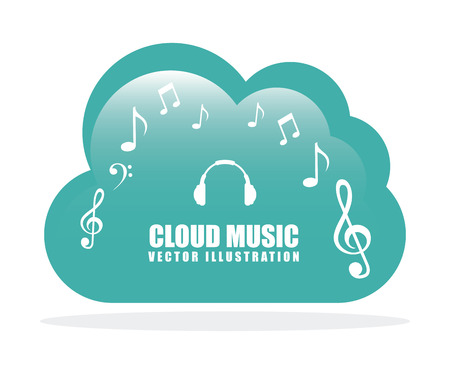 cloud music design illustrationのイラスト素材