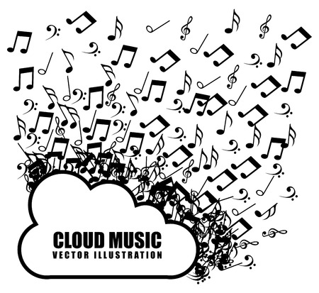 cloud music design illustrationのイラスト素材