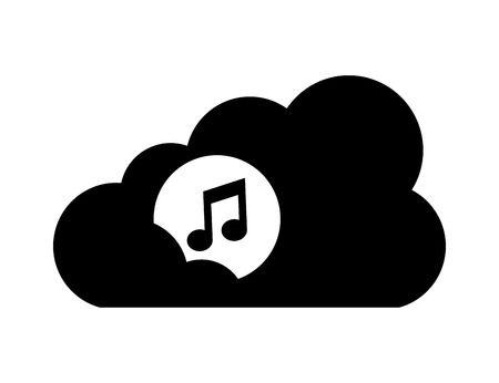 cloud music design illustrationのイラスト素材