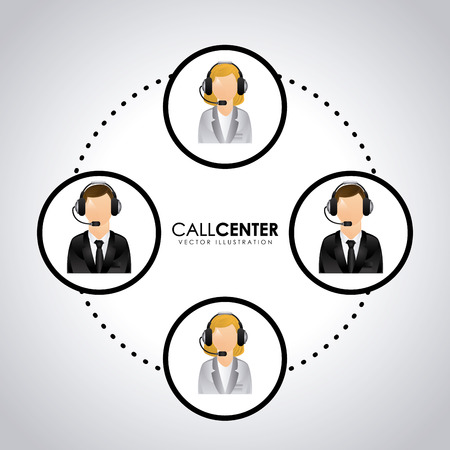 call center operators design illustrationのイラスト素材