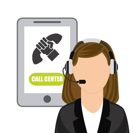 call center operator designのイラスト素材