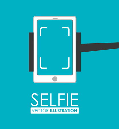 Selfie design over blue backgroundのイラスト素材