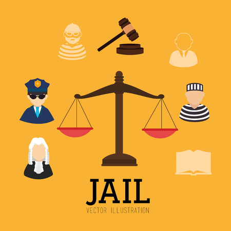 Law design over yellow backgroundのイラスト素材