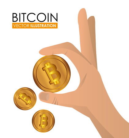 bitcoin Money design over white backgroundのイラスト素材