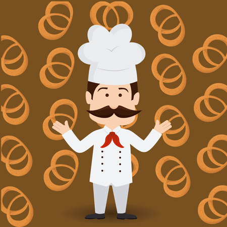 Bakery design over brown background, vector illustration.のイラスト素材