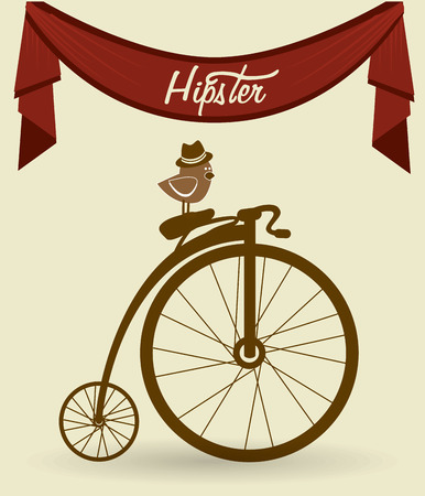 Hipster design over beige background, vector illustration.のイラスト素材