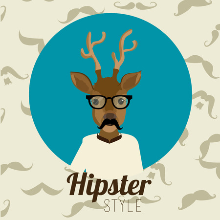 Hipster design over beige background, vector illustration.のイラスト素材