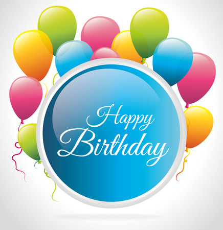 Happy Birthday card design, vector illustration.のイラスト素材