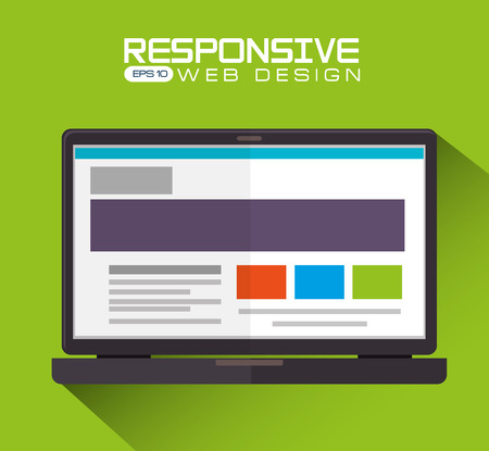 Web design over green background, vector illustration.のイラスト素材