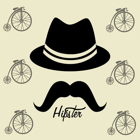 Hipster design over beige background, vector illustration.のイラスト素材