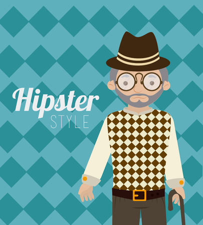 Hipster design over blue background, vector illustration.のイラスト素材