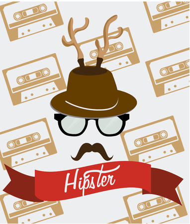Hipster design over white background, vector illustration.のイラスト素材