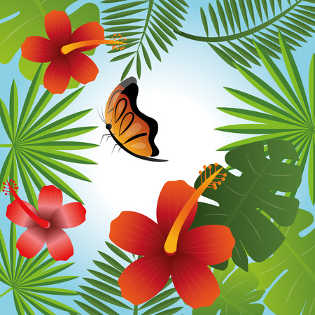 Flowers design over white background, vector illustration.のイラスト素材