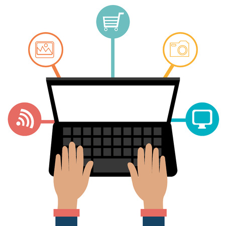 Technology design over white background, vector illustration.のイラスト素材