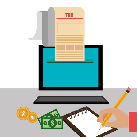 Tax design over white background, vector illustration.のイラスト素材