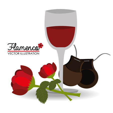 Flamenco design over white background, vector illustration.のイラスト素材