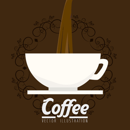 Coffee design over brown background, vector illustration.のイラスト素材