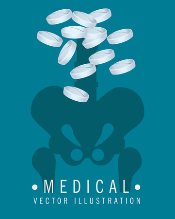 Medical design over blue background, vector illustration.のイラスト素材