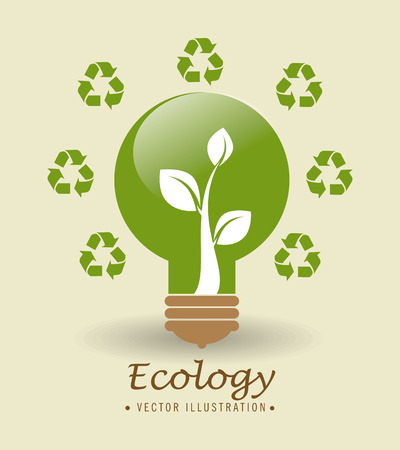 Ecology design over beige background, vector illustration.のイラスト素材