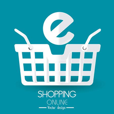 Shopping design over blue background, vector illustration.のイラスト素材