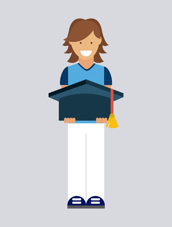 graduation concept design, vector illustrationのイラスト素材