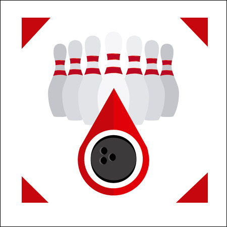 bowling sport design, vector illustration のイラスト素材