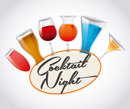 cocktail night designのイラスト素材
