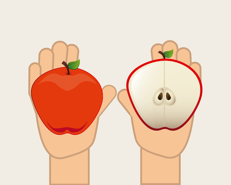 healthy fruits design, vector illustration のイラスト素材
