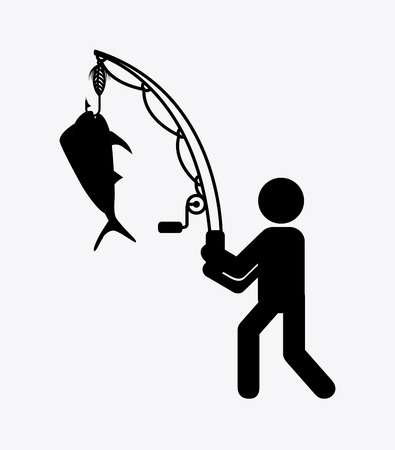 fishing icon design, vector illustration のイラスト素材