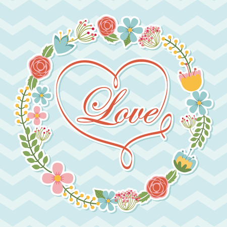 love postcard design, vector illustrationのイラスト素材