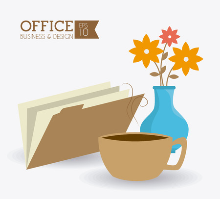 Office design over white background, vector illustration.のイラスト素材
