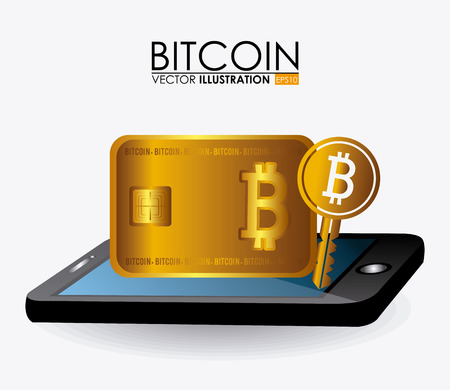 Bitcoin desgin over white background, vector illustration.のイラスト素材
