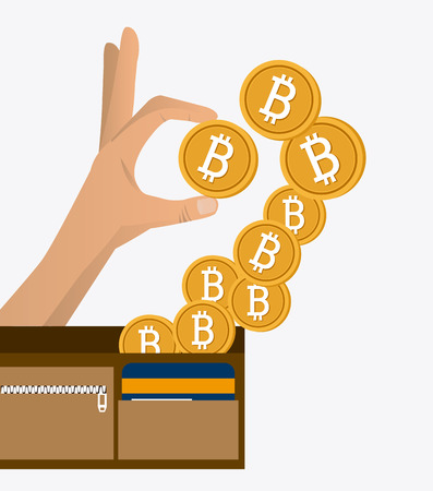 Bitcoin desgin over white background, vector illustration.のイラスト素材
