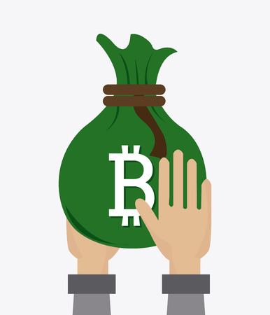 Bitcoin desgin over white background, vector illustration.のイラスト素材