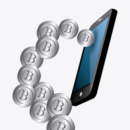 Bitcoin desgin over white background, vector illustration.のイラスト素材