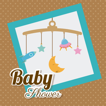 Baby shower card design, vector illustration.のイラスト素材