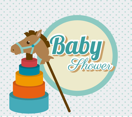 Baby shower card design, vector illustration.のイラスト素材