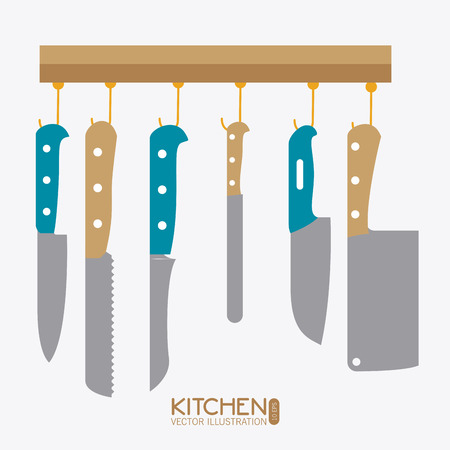 Kitchen design over white background, vector illustration.のイラスト素材