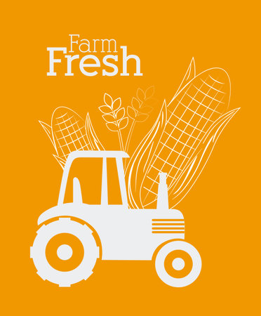 Farm design over yellow background, vector illustration.のイラスト素材