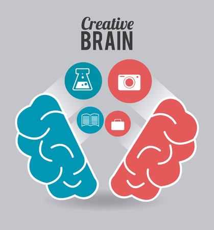 Brain design over gray background, vector illustration.のイラスト素材
